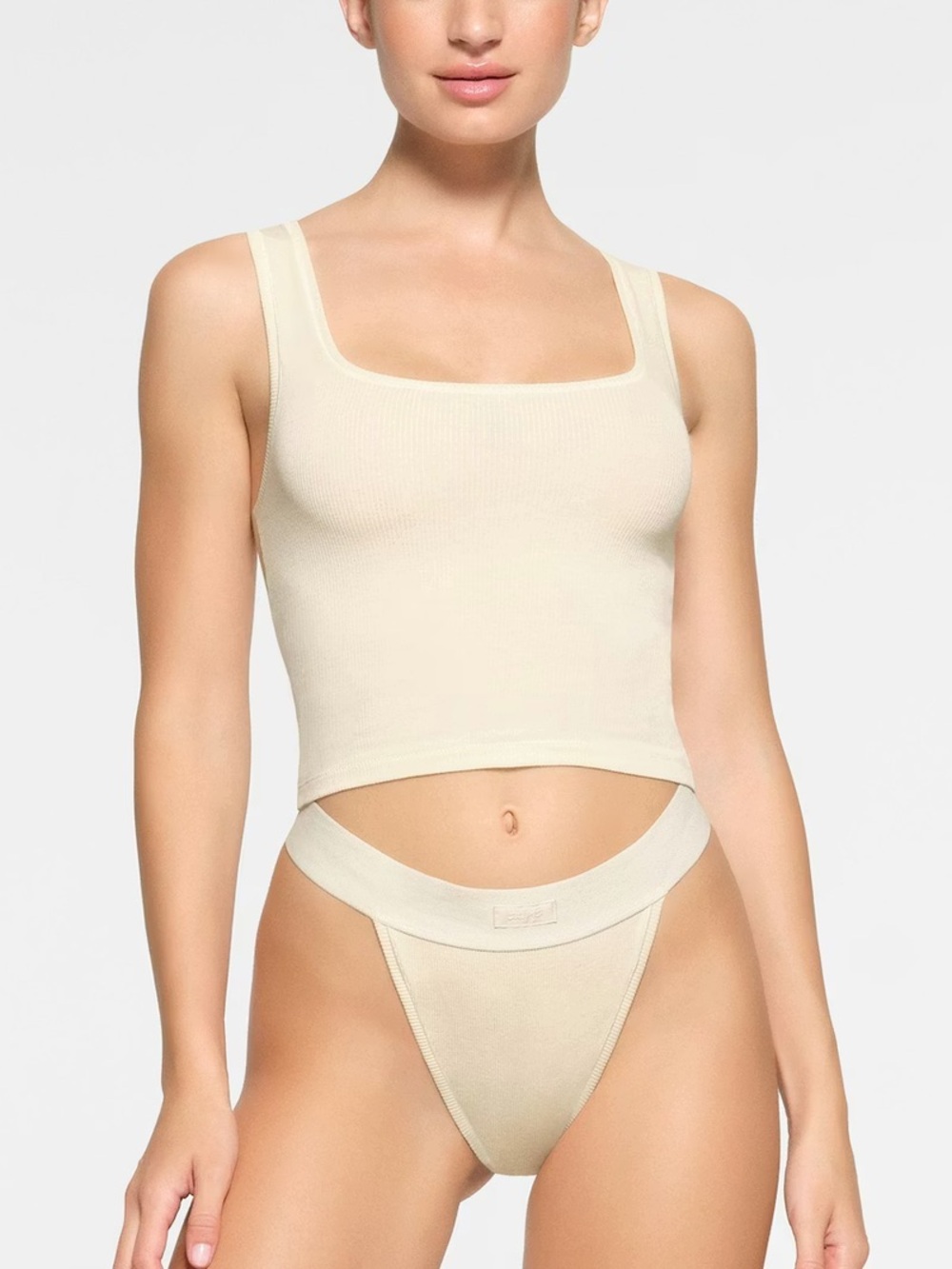 SKIMS Cotton Rib Tank - Bone